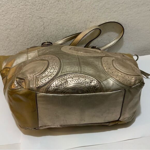 2011 Coach Chelsea Inlaid Perforated Leather Emerson Satchel Leather Rare - Picture 3 of 10